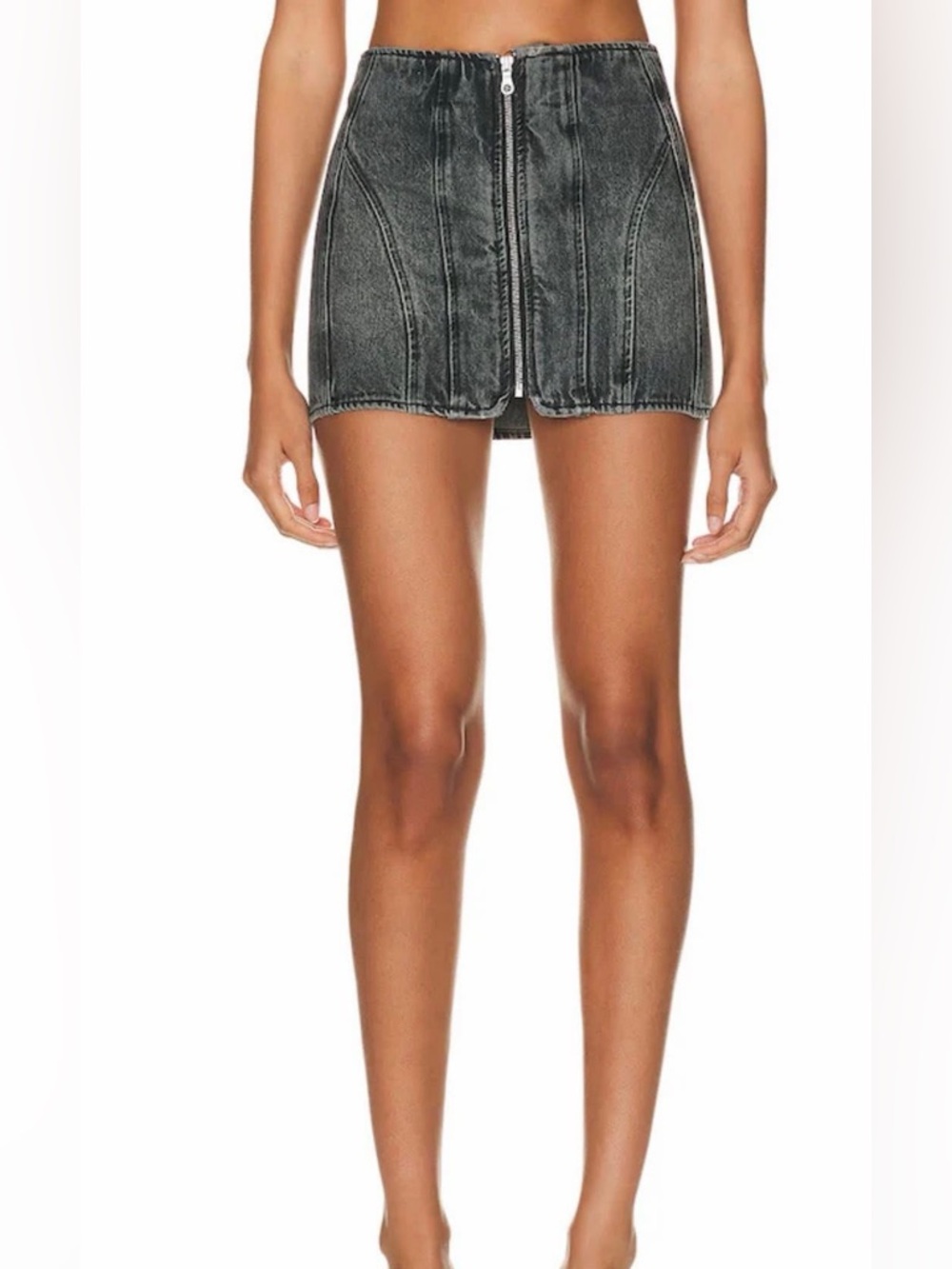 GRLFRND Black washed Jean skirt, 25